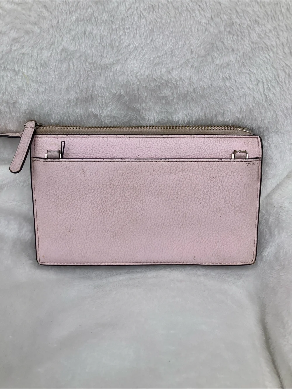 kate spade Pale Pink Pebbled Leather Wristlet Wallet